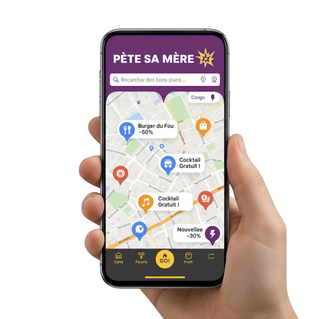 pete sa mere application interface application bon plan etudiant paris